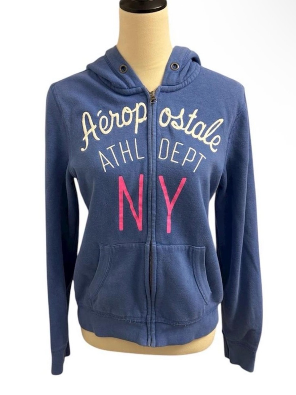 Aeropostale NY Blue Zip-Up Hoodie